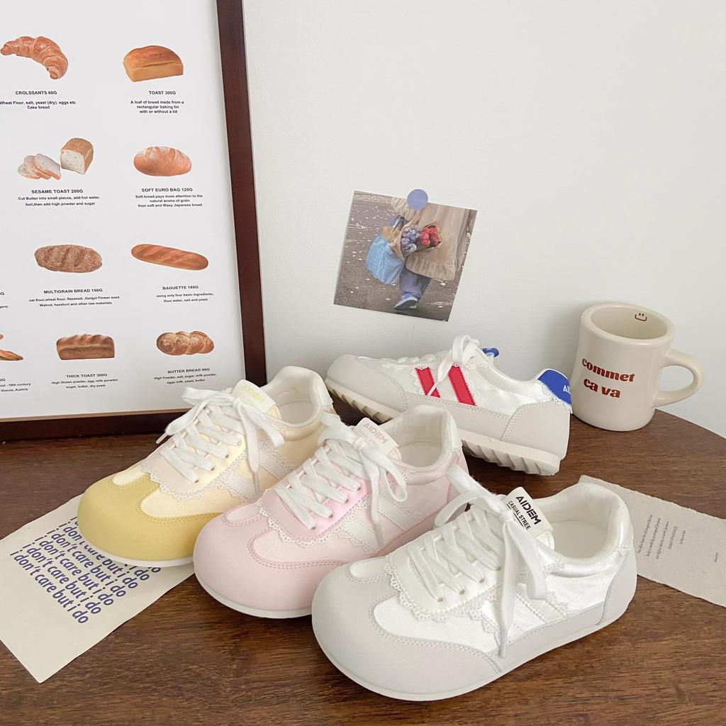Summer Thin Breathable Moral Training Shoes Women's 2025 New Versatile Milk Fufu Little White Shoes Flat-soled Casual Shoes