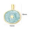1 Piece Brass Concise Brass Moon Lighting Charms For Jewelry Making 18K Real Gold Plated Irregular Pentagram Star Enamel Pendant