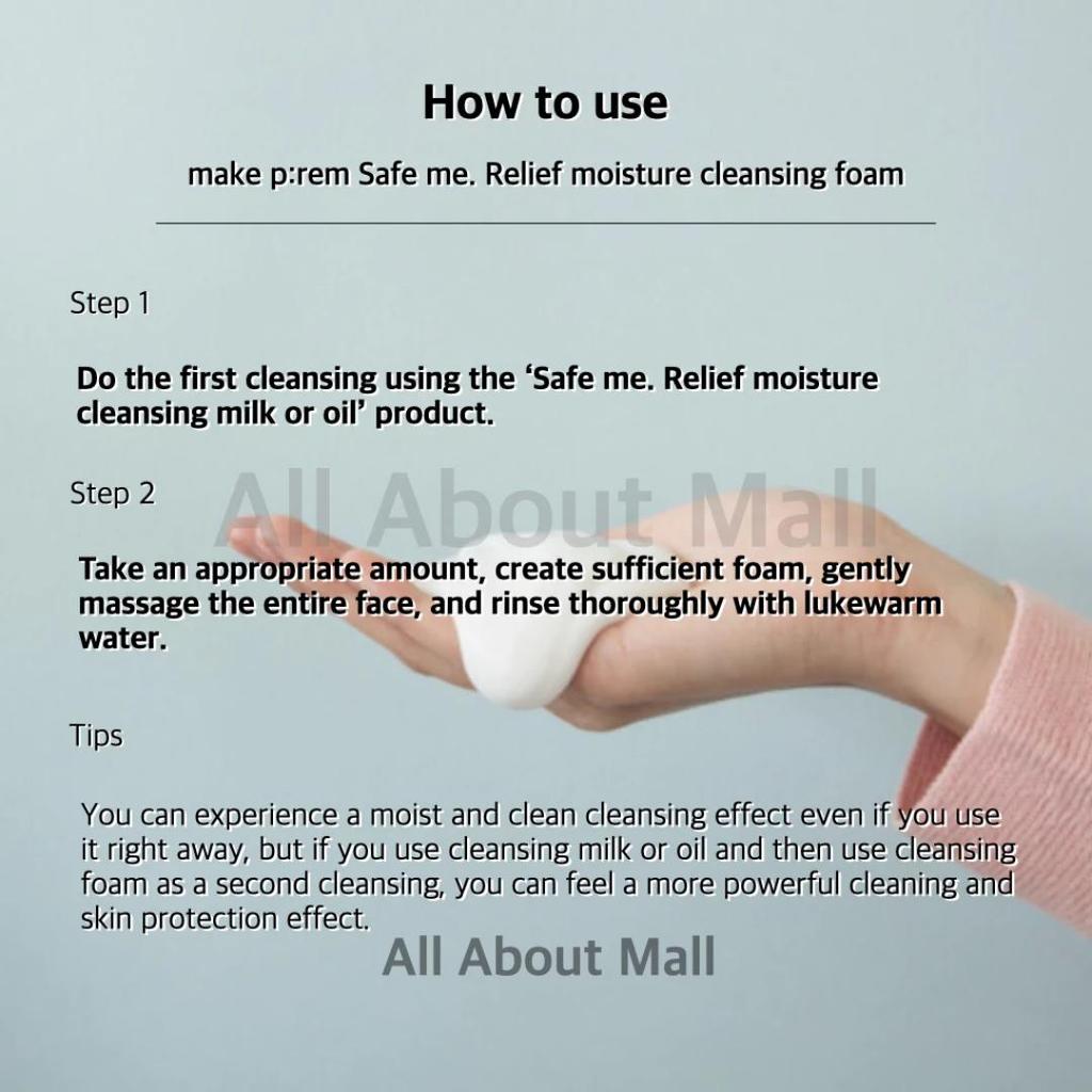 [P:rem] Safe Me Releif Moisture Niedrigreizend & Milder Reinigungsschaum 170ml