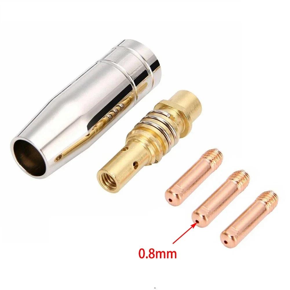 5pcs/set Mig Contact Tip Consumables MIG Welding MB15 15AK Contact Tip 0.8/1.0/1.2mm Conductive Tip And Tip Holder