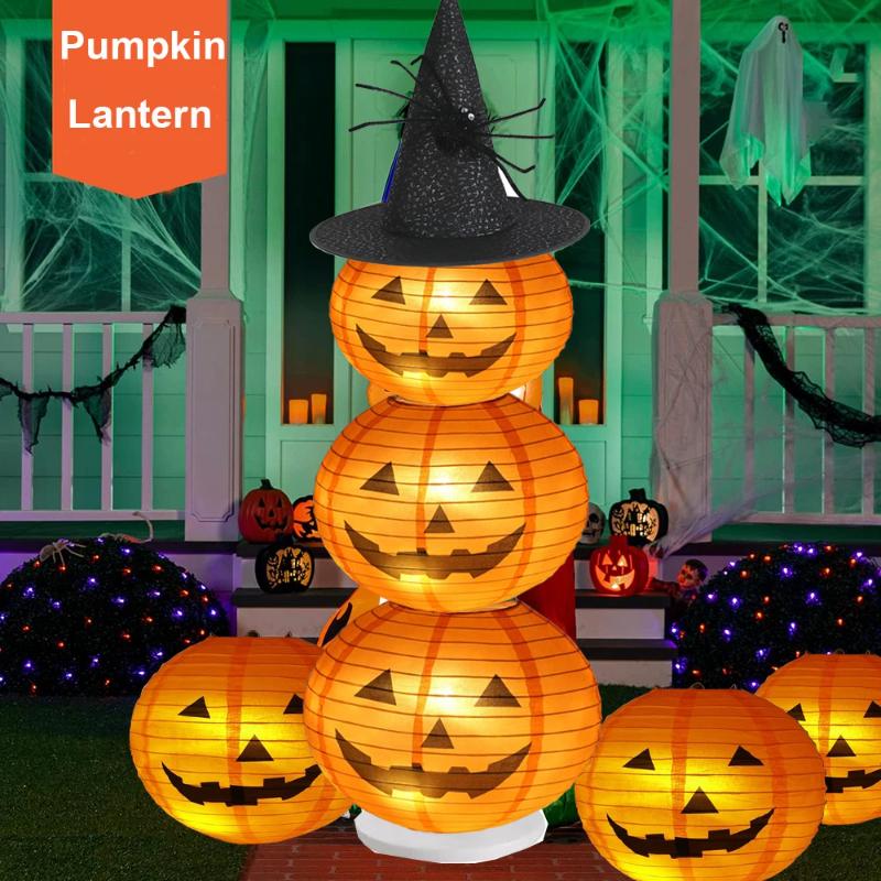 Halloween Pumpkin Lantern Jack O Hanging Paper Lanterns  for Halloween Spooky Home Outdoor Indoor Party Decoration