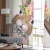 Osterhasen-Blumen-Retro-Tüllvorhänge für Wohnzimmer, durchsichtiger Vorhang für Schlafzimmer, Küche, Jalousien, Voile-Vorhänge