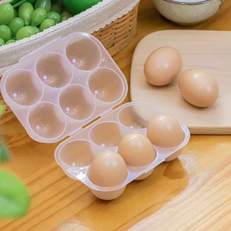 Eggs Holder 6 Eggs Storage Container with Fixed Handle Plastic Eggs Storage Box Outdoor Camping Eggs Carriers