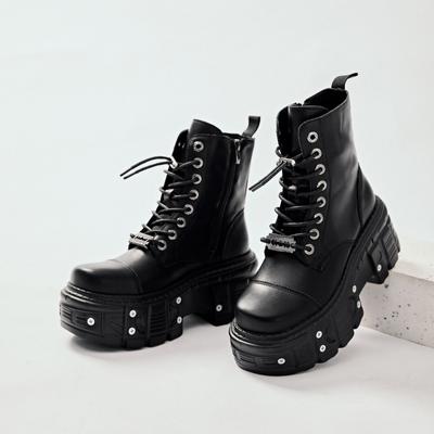 Fashion Women's Fashion Platform Locomotive Boots Dark Punk Wind Thick Sole Womens High-top Boots High Quality  Knight Boots Botas Mujer
