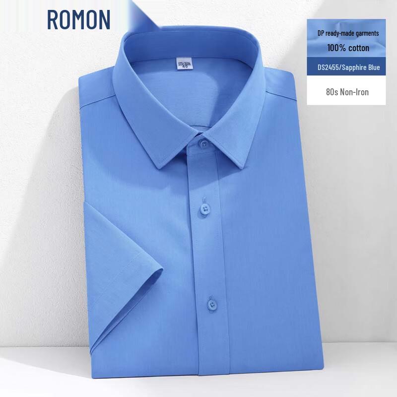

ROMON Men s 100% Cotton Breathable Short Sleeve Shirt 39