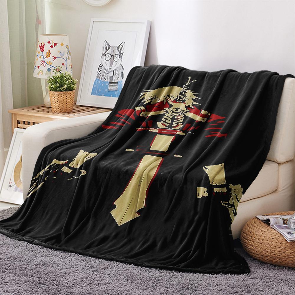 1PC Devil May Cry Print Flannel Blanket, High quality All Seasons, Home Decor, Warmth and Comfort, Perfect for Christmas Gifts