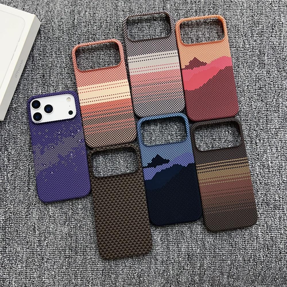 Ultra Slim Rugged Carbon Fibre Magnetic Case For iPhone 17 Air 16 15 14 13 12 Pro Max Plus Frameless Thin for Magsafe PC Cover