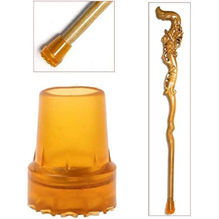 2 шт. Наконечники для трости Резиновые наконечники Нескользящие резиновые насадки Запасные наконечники для ходунков для трости 7/8 дюйма Круглое основание (22мм) - оранжевый