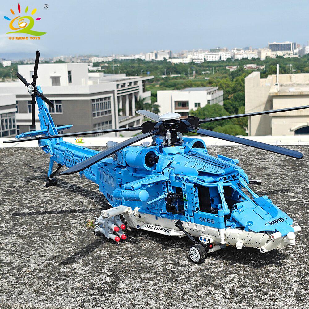 1389PCS WW2 Military Helicopter Gunship Building Block Set for Children Airplane Weapon Bricks Toy Brick home Decor.