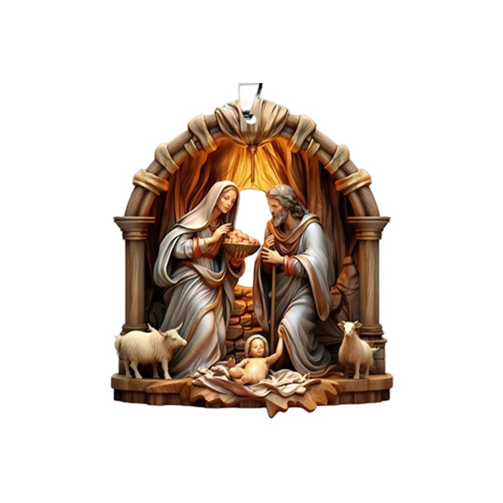 Ciondolo Decorativo Transfrontaliero in Acrilico, Ornamento per Auto, Pendente per Specchietto Retrovisore, Religioso