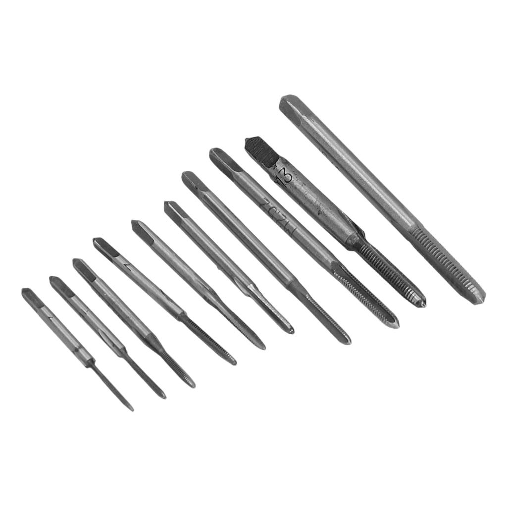 10Pcs Micro Taps High Speed Steel Mini Thread Machine Tap Sets for Clocks Watches