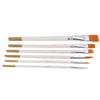 6 Pcs Pinsel Mehrzweck Mini Nylon Weiß Stange Öl Malerei Runde Tipps Flache Tipps Aquarell Bru