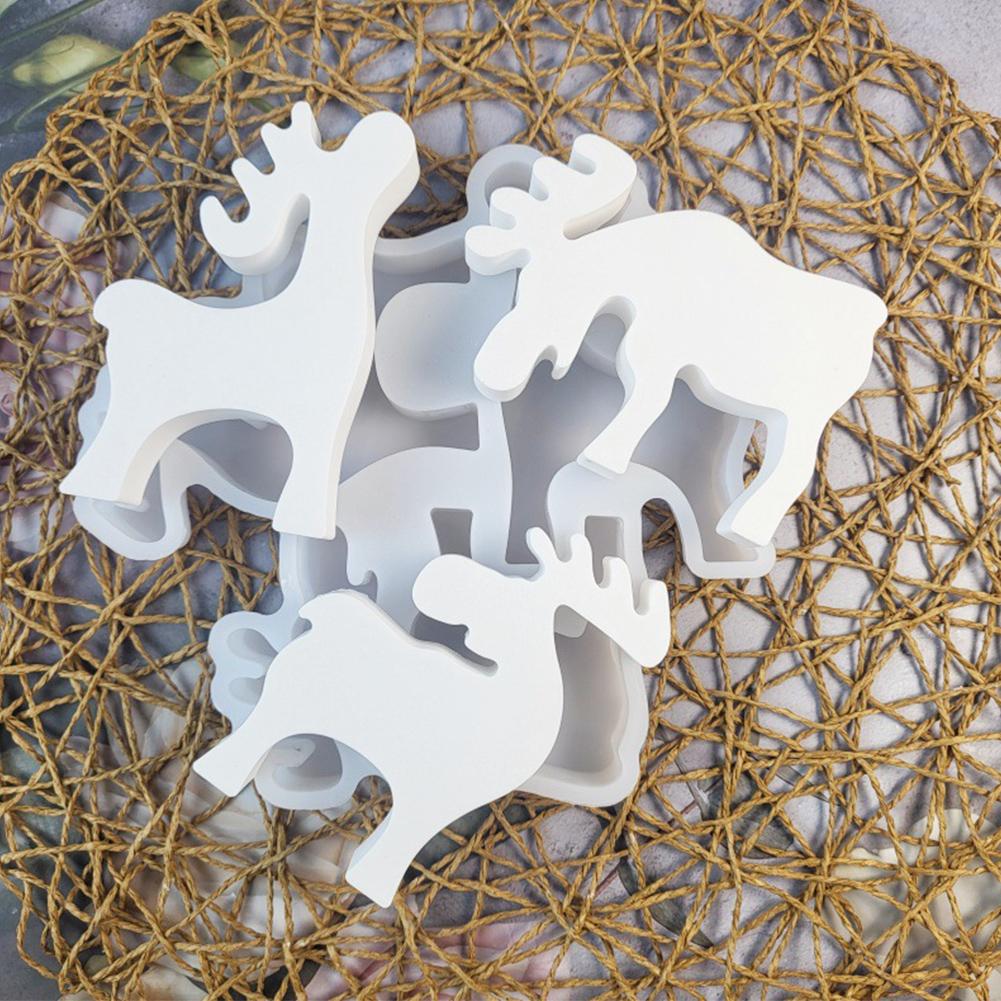 Silicone Moulds Plaster Silicone Molds Christmas Elk DIY Candle Moulds Christmas Tree Xmas Mould Numbers House for Candle Making