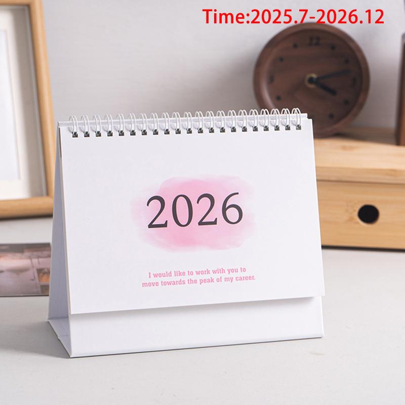 2026 English Version Calendar Gradient Desk Calendar Creative Coil Calendar Planner Desktop Decoration Office Stationery