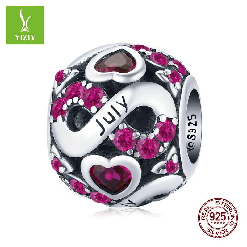 December Birthstone Beaded Accessories S925 Silver Constellation Transfer Bead Jewelry Bsc508