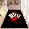 "Black Carpet with Bloody Cards and Joker Patterned Design" Suitable for use as an anti-slip for living room bedroom sofas