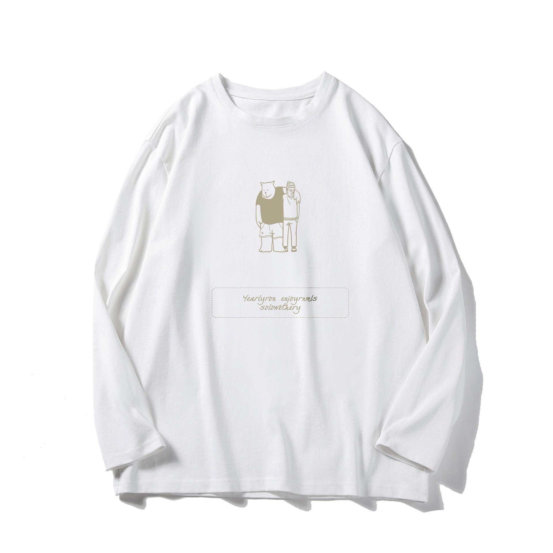 

Футболка с длинными рукавами, мужская, осенняя, с принтом, свободная, повседневная, молодежная, простая, удобная, универсальная, тонкие модели топов S