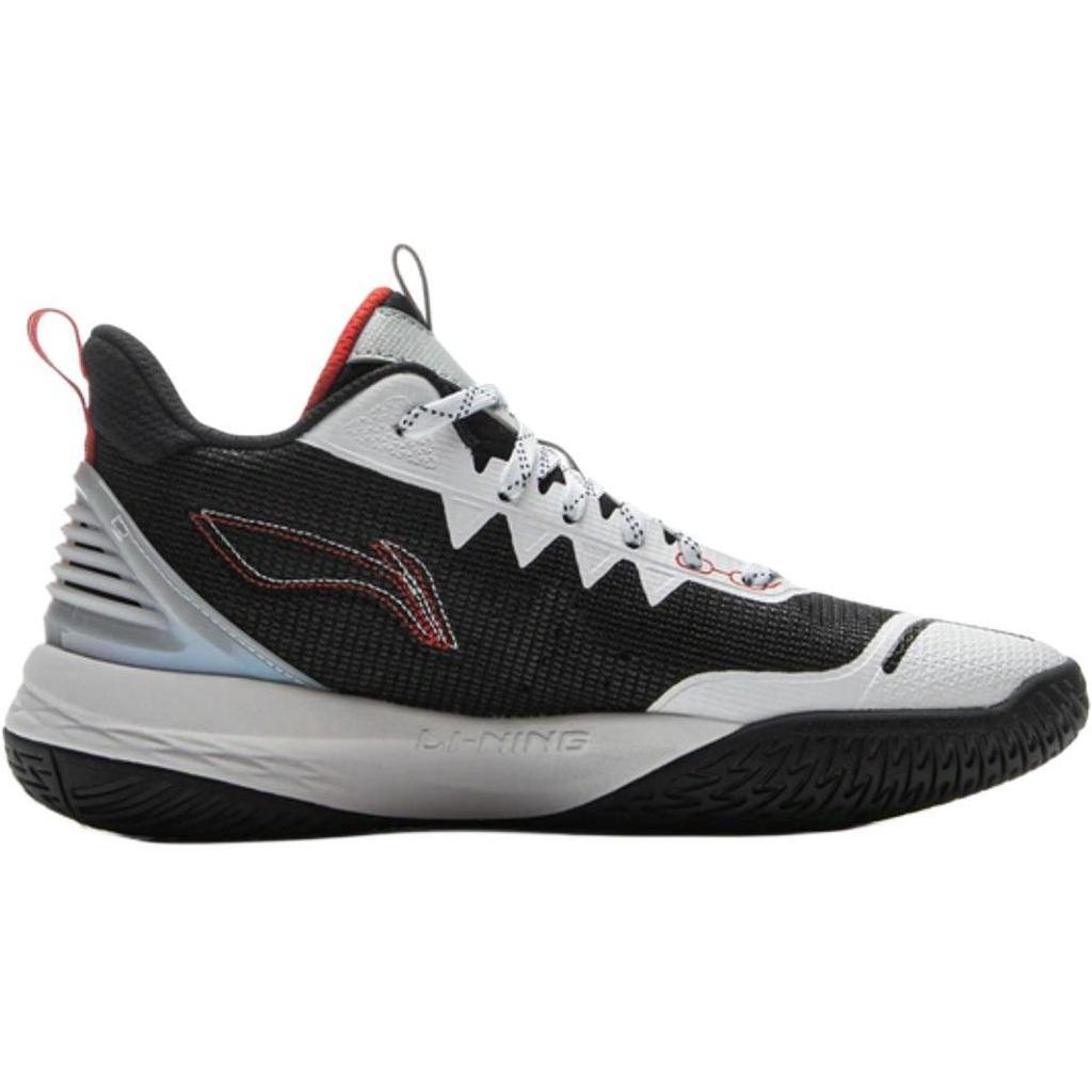 Li Ning Kids Basketball Long Fist Comfortable Soft Non-Slip Wear-Resistant Low-Top Basketball Shoes Men basketball shoes Black White YKBV018-7