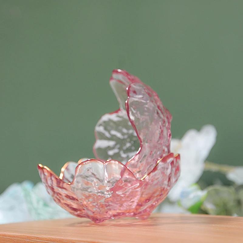 Japan Style Cherry Blossom Glass Sauce Dish Nice BBQ Dish Space-saving Bowl Vinegar Dish Pot Dipping Dish Tiny Serving Plates