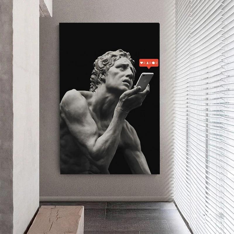 Abstract Funny Figures Art Modern Style Posters and Print Sculpture Canvas Painting Wall Picture for Living Room Home Decoration No Frame