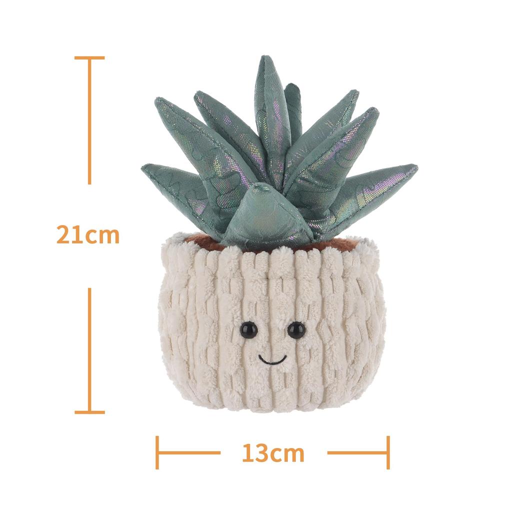 Apricot Lamb Potted Aloe Plush Toy for Kids, Soft and Cute Fluffy Potted Aloe for Girls and Boys, 21cm