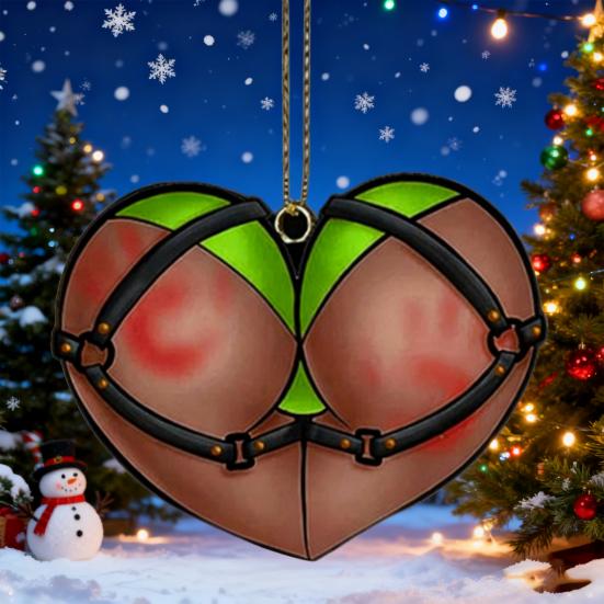 Zlobivé srdce postroj ozdoba hravá akrylová dekorace vánočního stromku slavnostní závěsná dekorace zábavný sváteční dárek pro přátele a rodinu