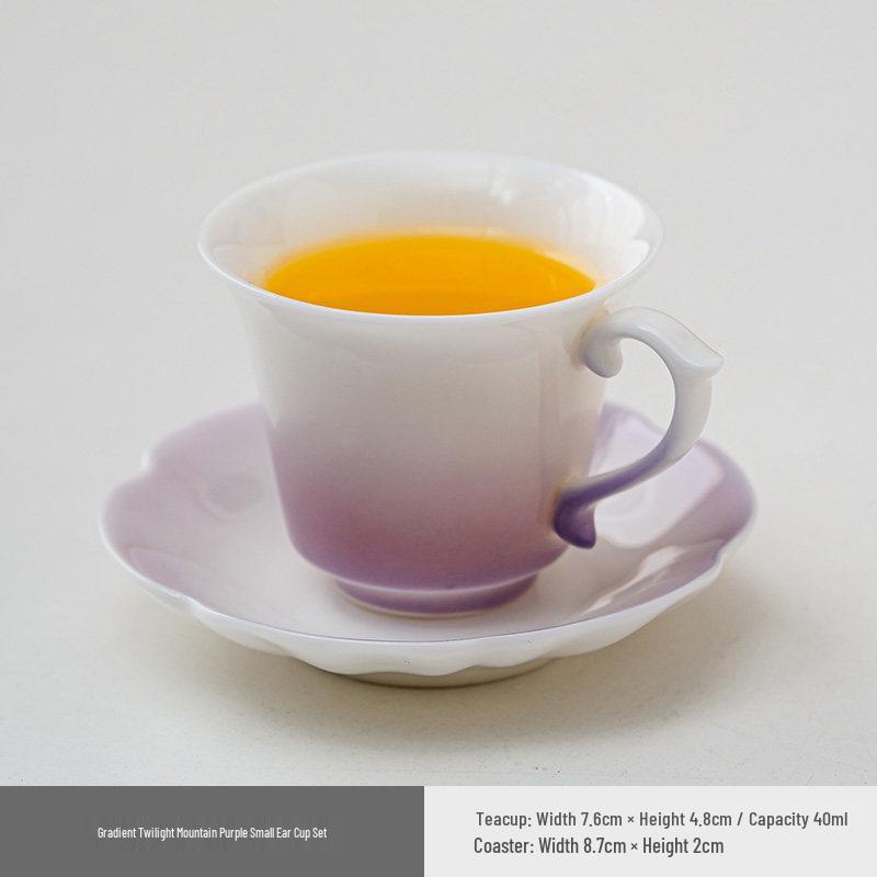 Exquisite Crystalline Glaze Ceramic Mug and Saucer - High-Grade Office Tea and Coffee Cup Gift