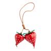 Strawberry charm cowhide hamburger lantern leather fashion high-end persimmon keychain decoration pendant bag accessories
