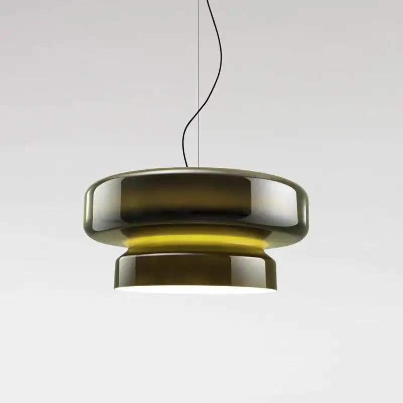 Modern restaurant LED pendant light colorful circular glass pendant light living room bedside home decoration lighting fixtures