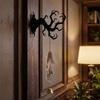 Wall-mounted Halloween Welcome Sign Spooky Ghost Outdoor Ornament Black Cat Wall Decor  Entryway