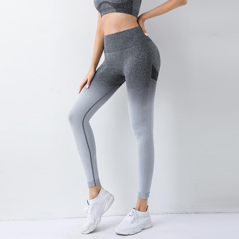 Summer Gradient High-Waist Yoga Leggings: Butt-Lifting, Tight-Fit Sports Training Pants