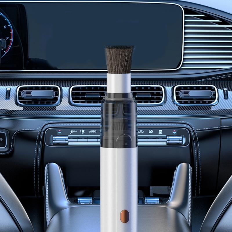 Coffee Grounds Dust Cleaner with Brush Head, Clear Dust Cup and Narrow Nozzle for Coffee Bar Counter Use