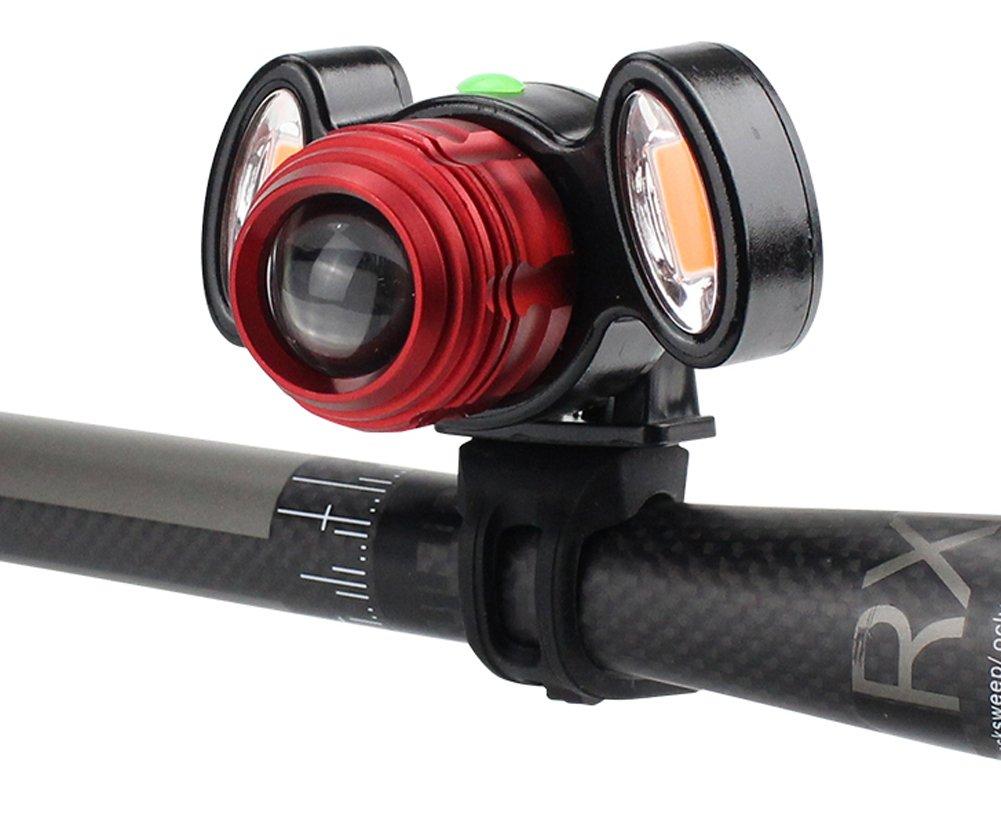 Waterproof Bike USB Super LED 4 Brightness Red Light, Charging, Bright, Headlight, Rotatable, Modes,