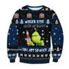 Herren 3D Weihnachtsdruck Rundhals Pullover Hoodie - Lässiges Langarm Oberteil