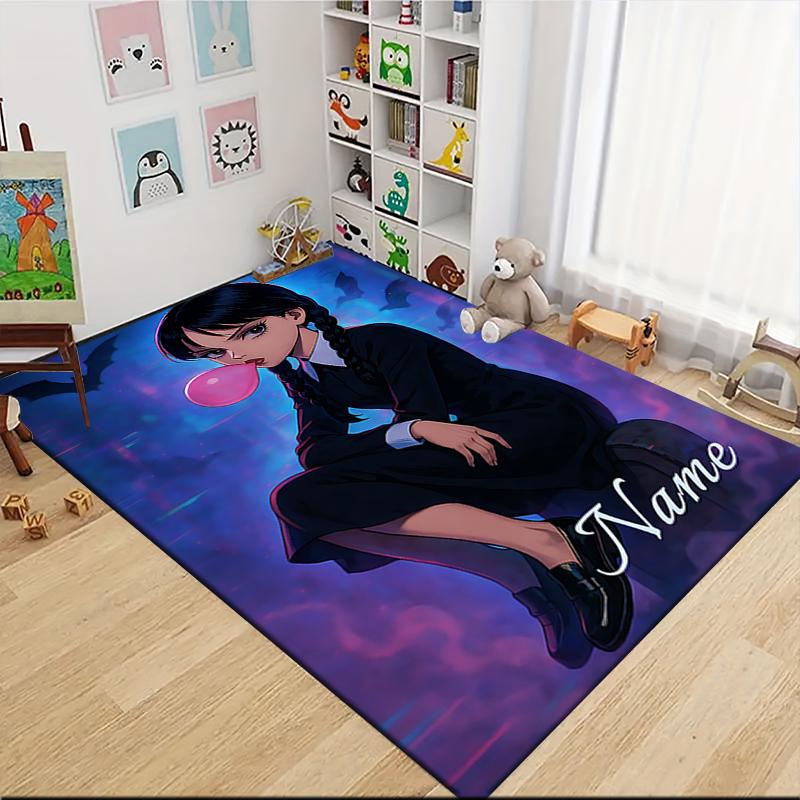 Custom Name "Addams Family: Bubble Gum Night" Carpet Rug Customizable Soft Washable Anti-Slip Home Living Room Sofa Mats Personalized Rug. 0909410