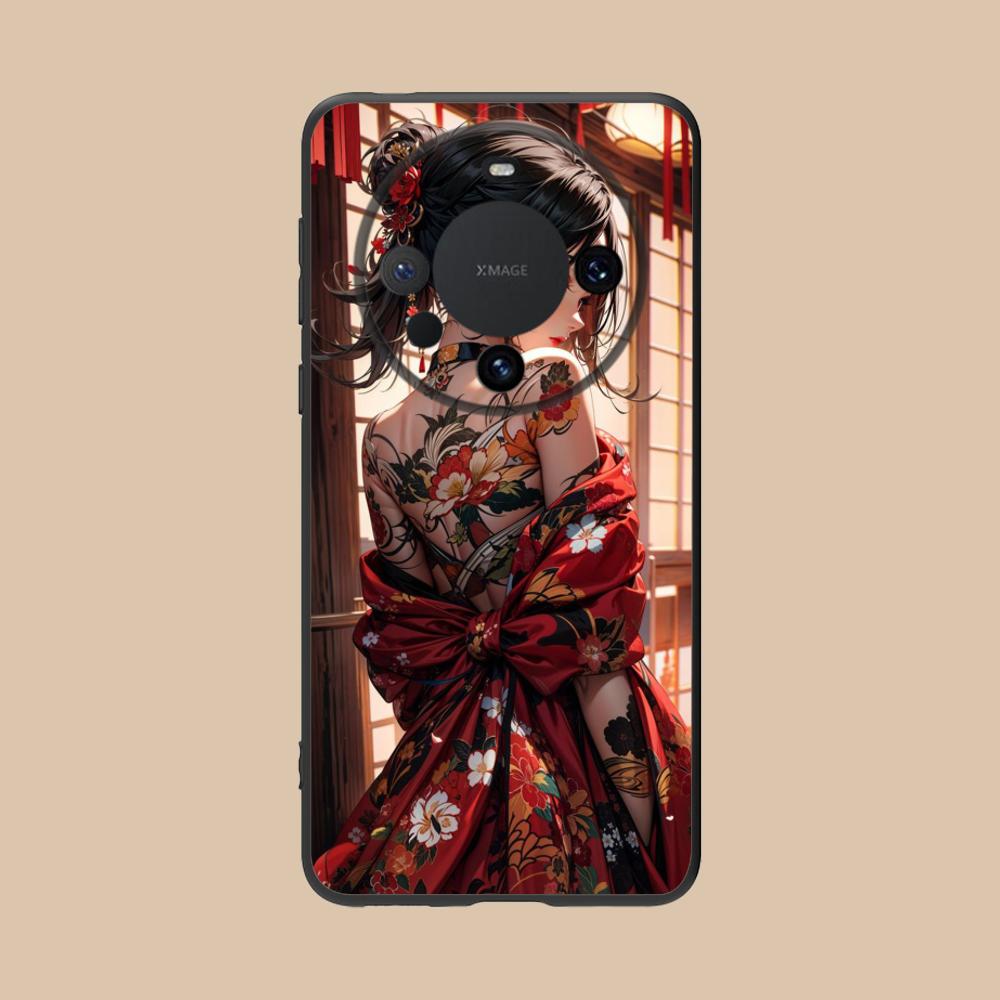 Fashion Tattoo Girl Mobile Phone Case for Huawei Mate 60 50 40 30 20 10 Pro Plus Lite E 5G Colorful Printing Cover Pretty Cover