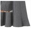 Hong Kong Style High-Waist Knitted Pleated Skirt for Women - Slim, Thick, Autumn & Winter Wear, Supports Up to 200 Pounds