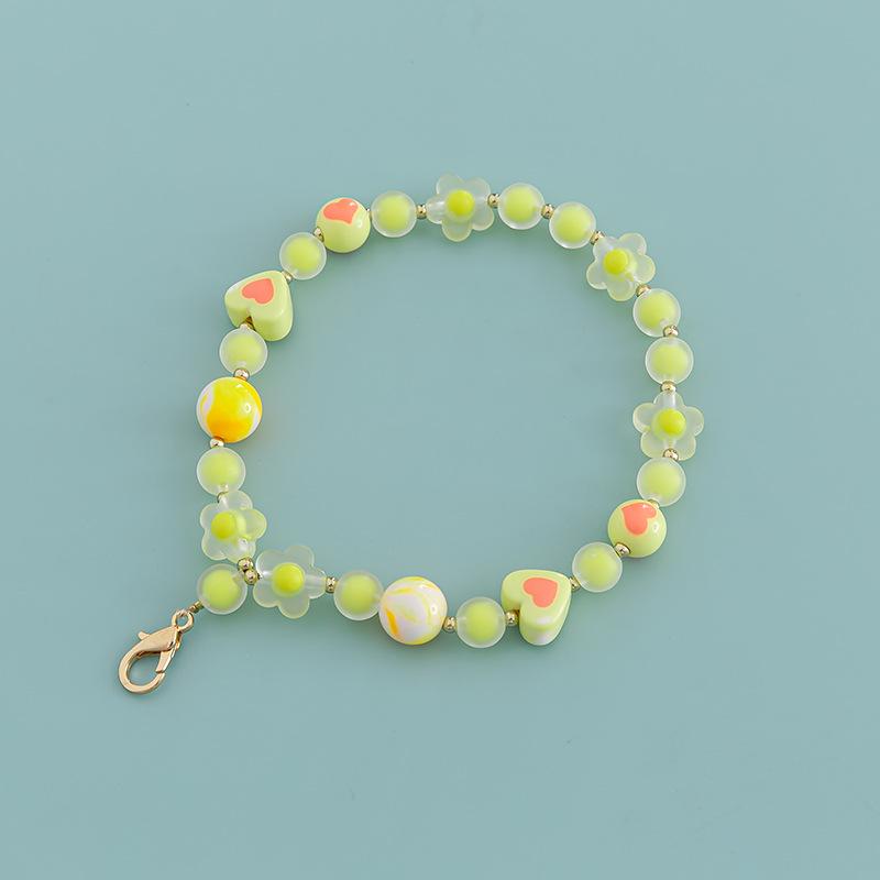 DIY 40cm Acrylic Bead-in-Bead Heart Bag Chain with Multi-color Options