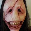 Long-haired Red-faced Witch Halloween Horror Female Ghost Latex Mask Escape Room Costume Headgear