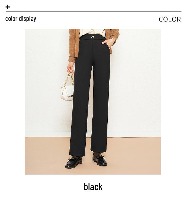 Women's Winter Fleece-Lined High-Waisted Versatile Black Pants