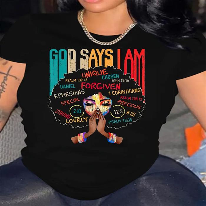 Summer Round Neck Printed Top Fashionable Casual Cute Short Sleeved Women's Pure Cotton T-shirts