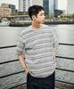MINIMALPROJECT Minimal Embroidered Logo Border Multi-Stripe Short Sleeve T-Shirt Mst187 [Gray]