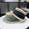 Summer Travel Breathable Sunscreen Hat Women's Small Edge Flat Top Straw Hat Hand-woven Salty Grass Flat Brim Sun Hat