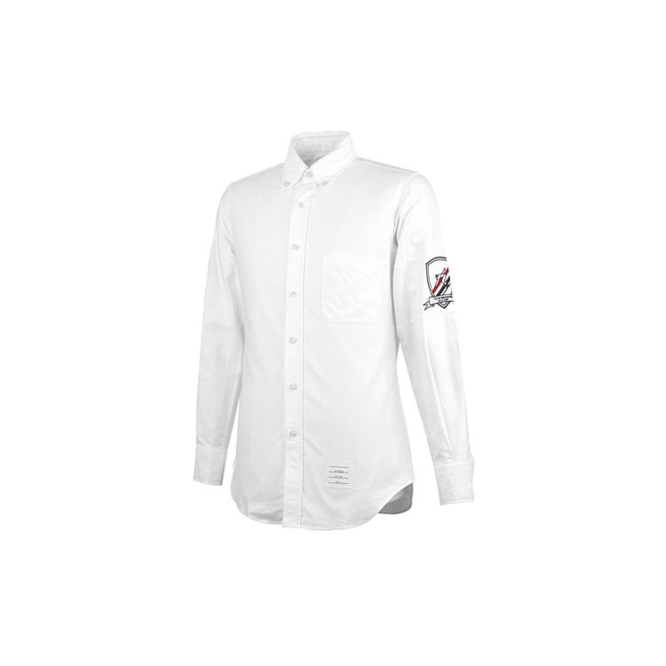 THOM BROWNE Shirts Men's White Pointed Collar Moderate Shirt MWL220E-02581-100