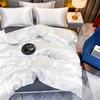 Luxury Different Color Bed Set Simple Style Duvet Cover Pillowcase Bedding Set  Flat Bed Sheet Quilt Cover Twin Queen King Size