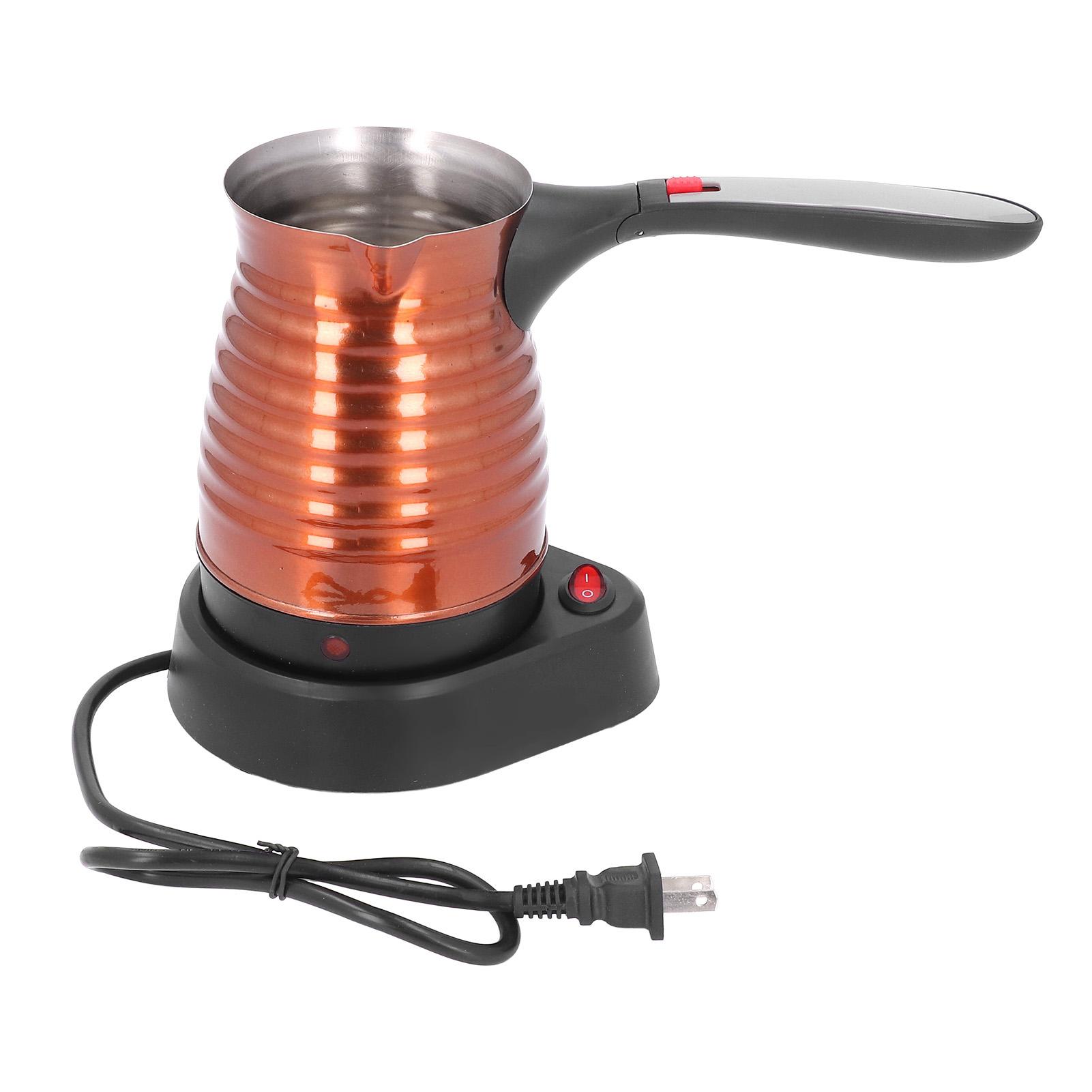 

Electric Turkish Coffee Pot 600W 500ML Heat Resistant Long Handle Stainless Steel Electric Coffee Maker Kettle for Home