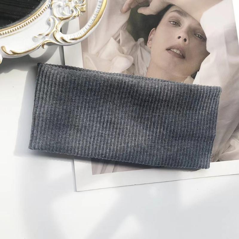 Kobiety Jednokolorowa Opaska na Głowę Joga Dzianinowa Elastyczna Gumka do Włosów Turban Makijaż Obręcz do Włosów Moda Vintage Akcesoria do Włosów