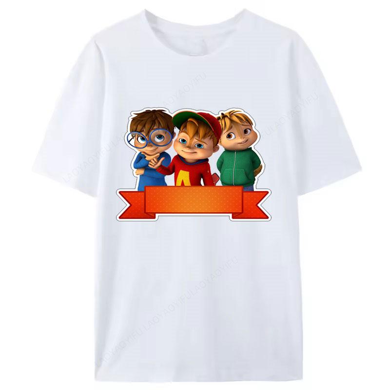 Alvin And The Chipmunks Red Shirt Unisex Sp Movie Promo Nerd Geek Animation Adult Tshirt Graphic T Shirts Cotton Tee Tops