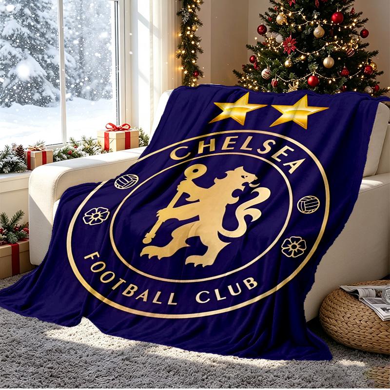 Football club.C Pattern Blanket for Home Decoration, Bed, Sofa, Car Travel, Camping, Suitable for All Seasons, Birthday Christmas Gift