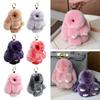 Süße Langohr-Kaninchen Schlüsselanhänger Echter Nerzfell Kaninchenpuppe Anhänger Spielzeug Schmuck Bommel Anhänger Geschenke Handtasche Plu C9M0